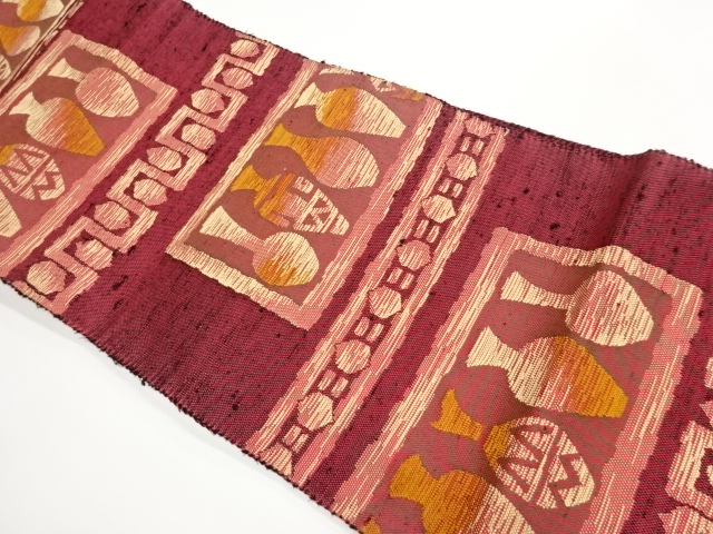 JAPANESE NAGOYA OBI / MAWATA TSUMUGI / WOVEN STRIPE